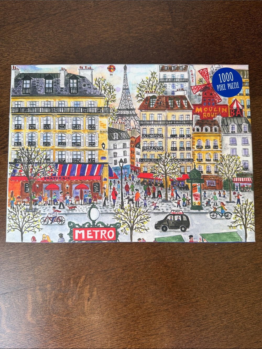 Paris Street Scene 1000-Piece Puzzle - Colorful Cityscape Michael stories